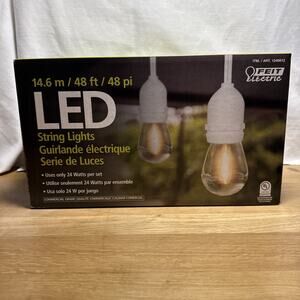 Feit Electric Outdoor Weatherproof LED String Light white, 14.6M / 48FT / 48 pi
